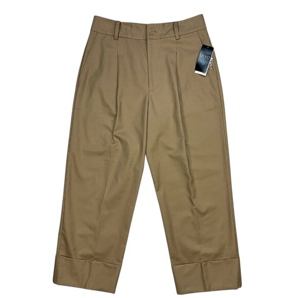 Lauren Ralph Lauren Pants - Lauren Ralph Lauren Double-Faced Stretch Cotton Ankle Pants 8 Tan NEW